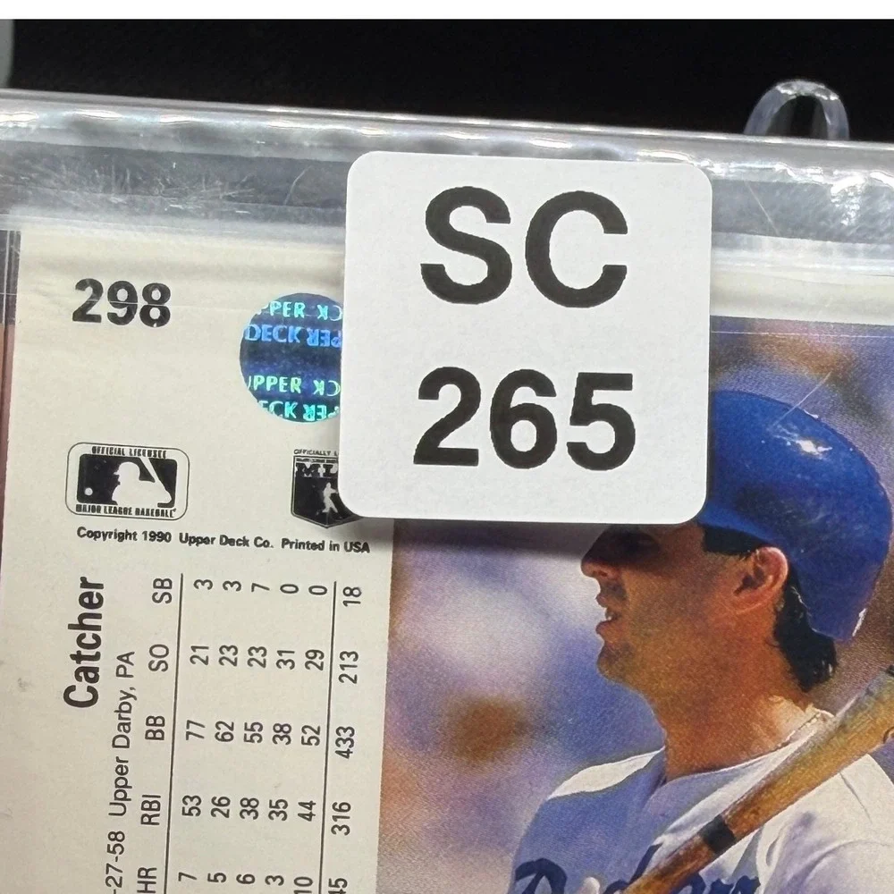 1990 Upper Deck Mike Scioscia Los Angeles Dodgers Signed Card 298 Blue Auto